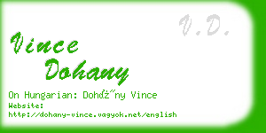 vince dohany business card